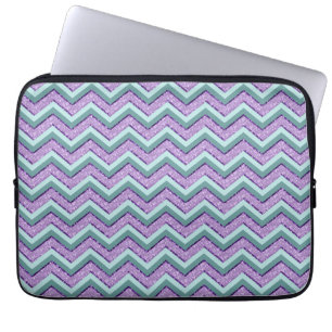 Teal and Amethyst ZigZag Laptop Sleeve