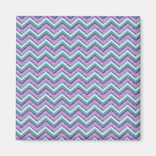 Teal and Amethyst ZigZag Magnet