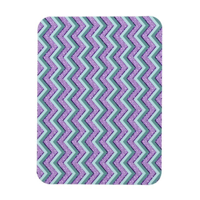 Teal and Amethyst ZigZag Magnet (Vertical)