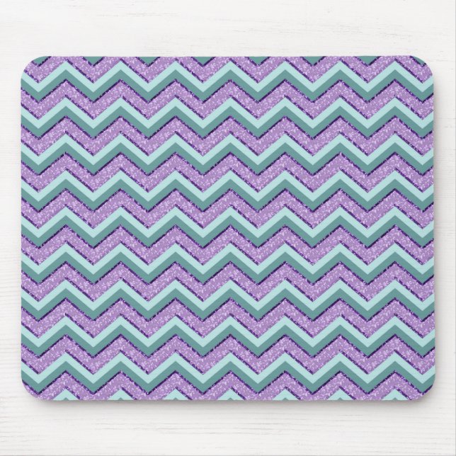 Teal and Amethyst ZigZag Mouse Mat (Front)
