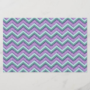 Teal and Amethyst ZigZag Stationery