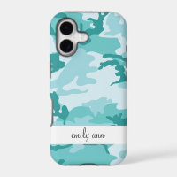 Teal and Aquamarine Urban Camoflage Pattern