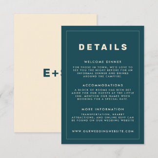 Teal and Beige Wes Anderson Inspired Detail Card
