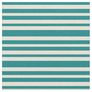 Teal and Bisque Pattern of Stripes Fabric