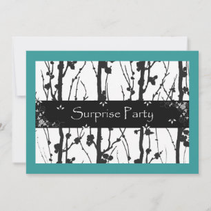 Teal and Black All Occasion Surprise Party Invitation