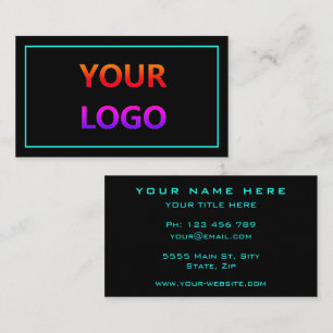 Teal and Black Business Card Template Choose Colou