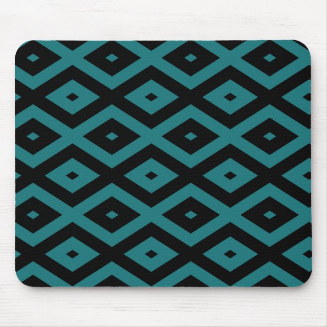 Teal and black diamond pattern mouse mat (Front)