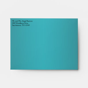 Teal and Black Envelope for Small Thank You Card