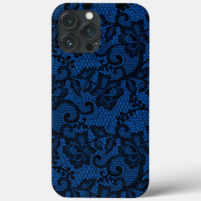 Teal And Black Faux Lace   Case-Mate iPhone Case (Back)