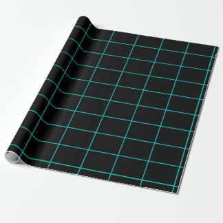 teal and black grid wrapping paper