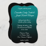 Teal and Black Ombre Elegant Calligraphy Wedding Invitation<br><div class="desc">Contemporary luxurious blue teal and black ombre wedding invitation. Create your own custom personalised invite by changing the elegant modern calligraphy font style and black colour. There many contemporary and classic wedding script options. Customise the font size to make room for more information about your wedding venue. Choose a shade...</div>