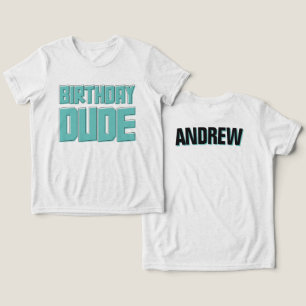 Teal and Black Panda Birthday Dude Personalised Tri-Blend Shirt