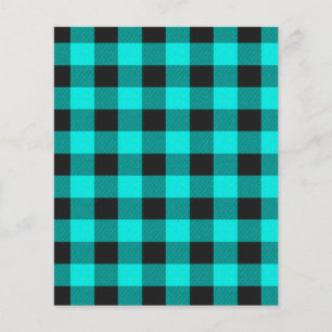 Teal and black plaid