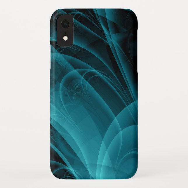 Teal and Black Smokey Texture Background Case-Mate iPhone Case (Back)
