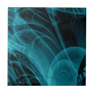 Teal and Black Smokey Texture Background Tile