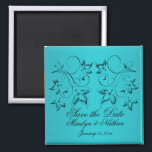 Teal and Black Wedding Favor Magnet<br><div class="desc">This save the date magnet matches the invitation and other items shown below. The text is customizable so you can change it to say "Thank You" and give it out as a wedding favor. If you require any other matching items in this design,  please email me your request.</div>