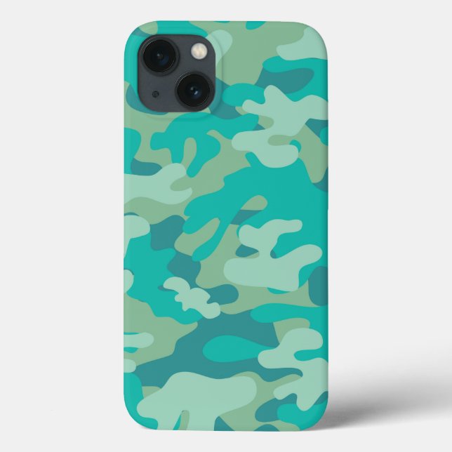 Teal and Blue Camo Case-Mate iPhone Case (Back)