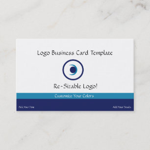 Teal and Blue Crescent Moon & Planets Logo Business Card