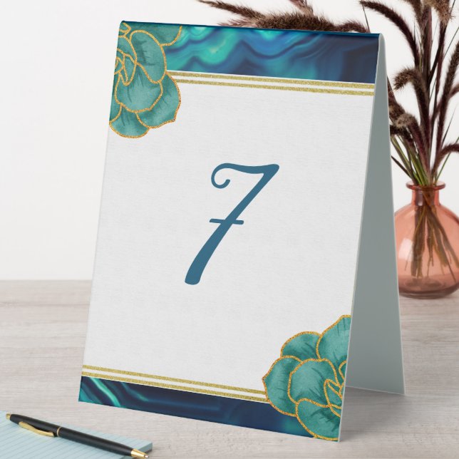 Teal and Blue Floral Agate  (In SItu (Table))