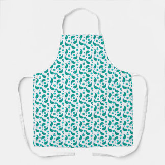 Teal and Blue Paisley Floral Pattern | Modern Boho Apron