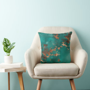 Teal and Bronze Cushion