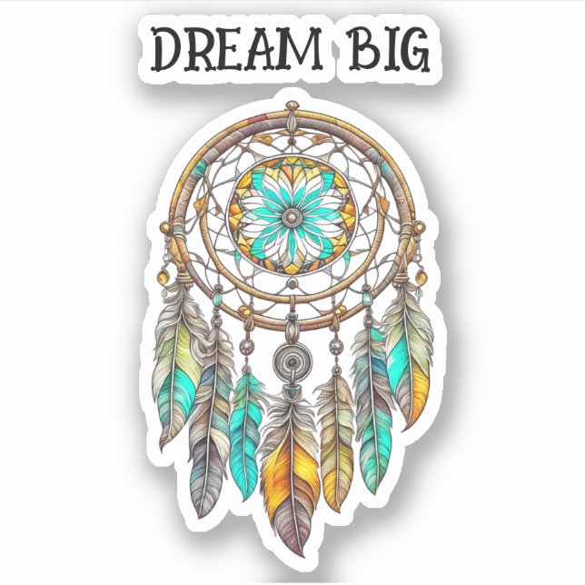 Teal and Brown Dreamcatcher | Big Dreams (Front)