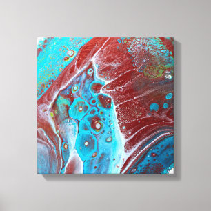 Teal and Copper Acrylic Abstract Canvas Print