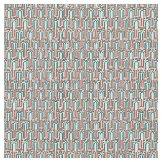 Teal and Copper  Fabric (Close Up)