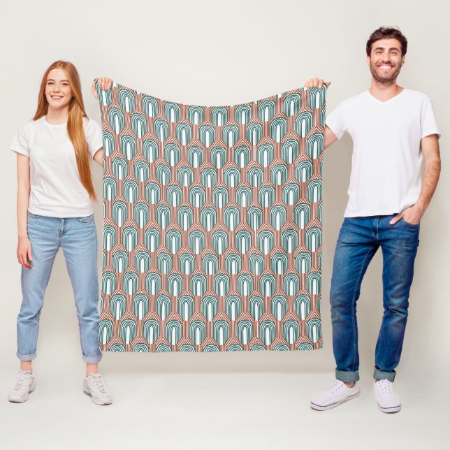 Teal and Copper  Fleece Blanket (In Situ)