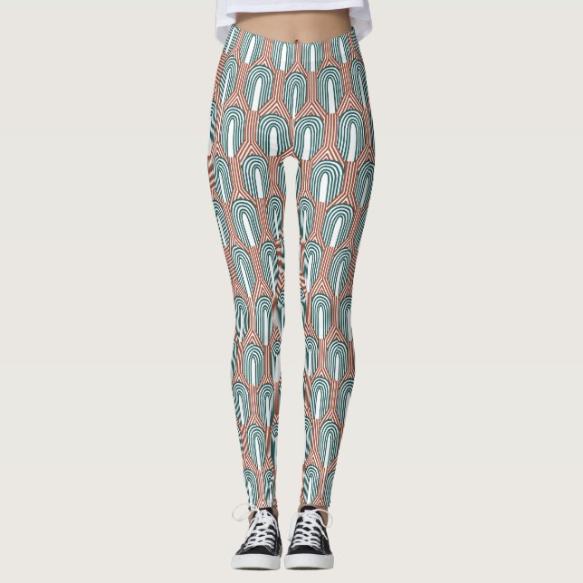 Teal and Copper  Leggings (Front)