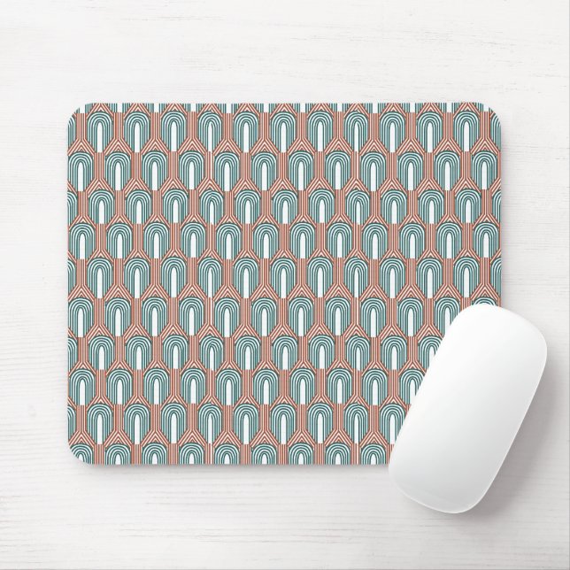 Teal and Copper  Mouse Mat (With Mouse)