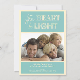 Teal and Cream Holiday Photo Card