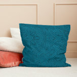 Teal and dark blue paisley cushion<br><div class="desc">Great gift for housewarming,  wedding,  shower,  birthday and holidays</div>