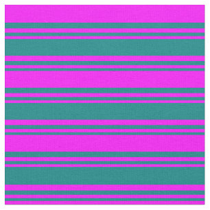 Teal and Fuchsia Colored Lined/Striped Pattern Fabric