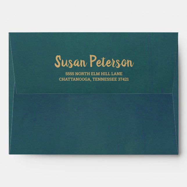 Teal and Gold 5x7 Envelope (Back (Top Flap))