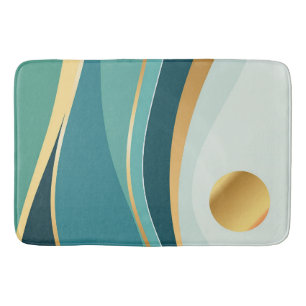 Teal and Gold Abstract Blanket: A Modern Statement Bath Mat