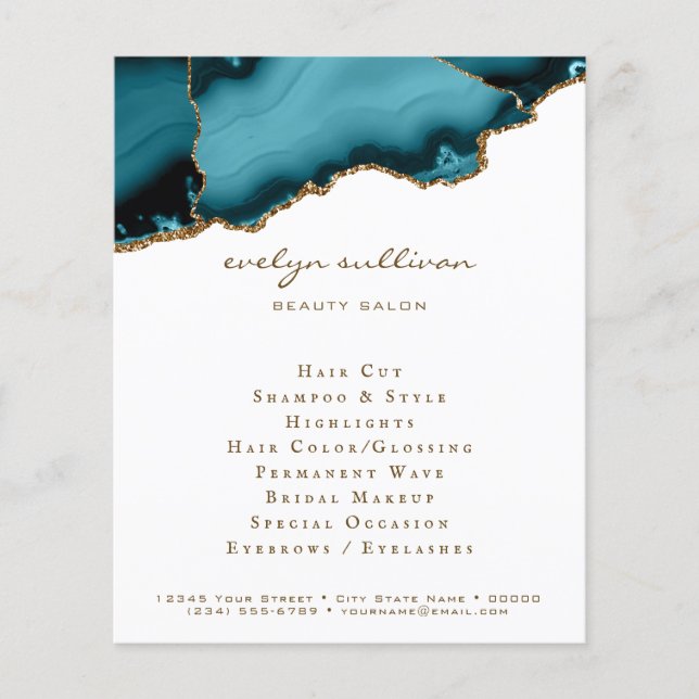 teal and gold agate design flyer (Front)