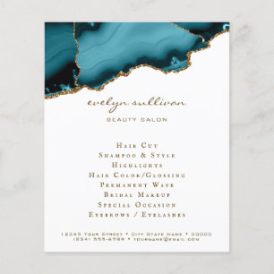 teal and gold agate design flyer