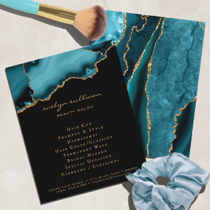teal and gold agate flyer