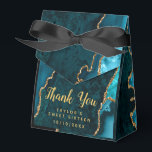 Teal and Gold Agate Sweet Sixteen Thank You Favour Box<br><div class="desc">This elegant and glamourous sweet sixteen thank you favour bag features a teal blue agate marble background with faux gold glitter accents. The text combines handwritten script and modern sans serif fonts for a classy and sophisticated look. This will be perfect for an autumn fall and winter sweet sixteen birthday...</div>