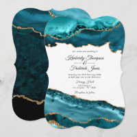 Teal and Gold Agate Wedding