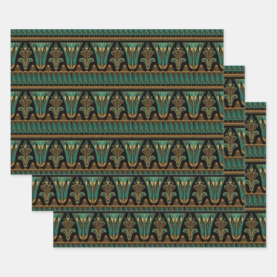 Teal and Gold Art Deco Wrapping Paper Sheet | Zazzle.co.uk