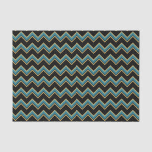 Teal and Gold Chevron Tissue Paper