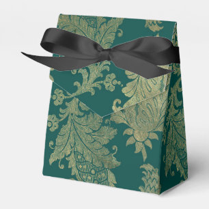 Teal and Gold Damask Favour Box