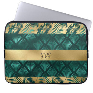 Teal and Gold Design Tote Laptop Sleeve