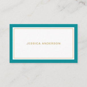 Teal And Gold Elegant Feminine Business Card