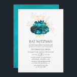 Teal and Gold Floral Bat Mitzvah Invitation<br><div class="desc">Turquoise - teal and gold vintage bat mitzvah invite designed to be quickly and easily customised to your event specifics.</div>