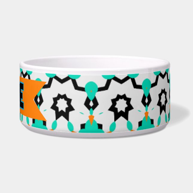 Teal and Gold Geometric Stars (Right)
