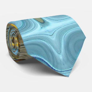 Teal and Gold Glass Blocks 2 Tie