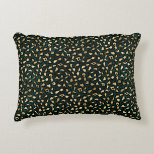 Teal and Gold Leopard Series Design 1 Decorative Cushion